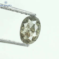 0.56 CT Oval Shape Natural Loose Diamond Salt And Pepper Color I3 Clarity (5.56 MM)