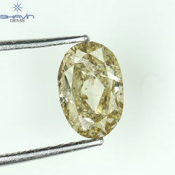 1.01 CT Oval Shape Natural Diamond Brown Color I2 Clarity (7.26 MM)