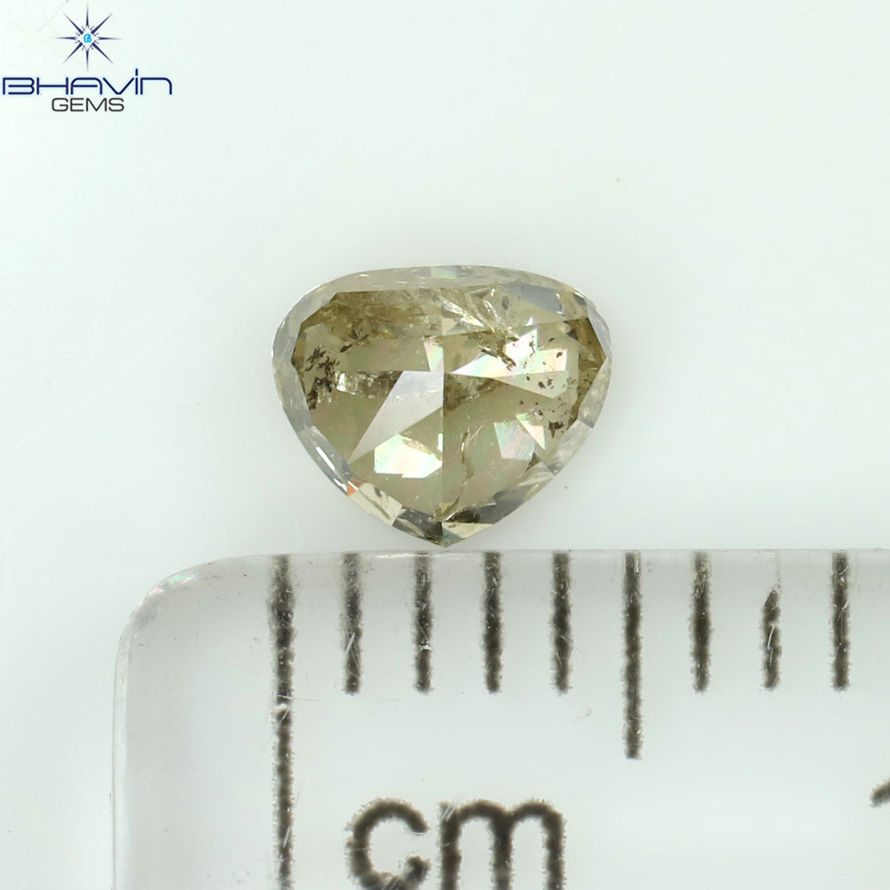 0.41 CT Heart Shape Natural Diamond Brown Color I2 Clarity (6.64 MM)