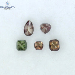 0.56 CT/5 Pcs Mix Shape Natural Diamond Pink Color SI2 Clarity (4.05 MM)