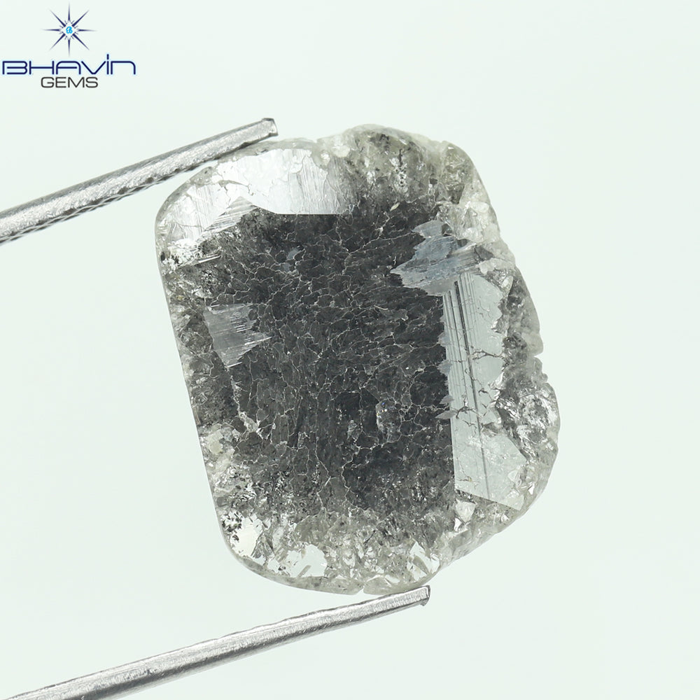 3.00 CT Slice Shape Natural Diamond Salt And Pepper Color I3 Clarity (13.65 MM)