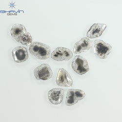 4.46 CT/12 Pcs Slice Shape Natural Diamond Salt And Pepper Color I3 Clarity (9.90 MM)