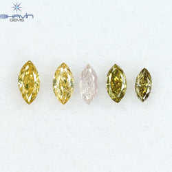 0.46 CT/5 Pcs Marquise Shape Natural Diamond Mix Color SI2 Clarity (4.75 MM)