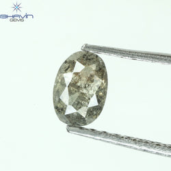 0.56 CT Oval Shape Natural Loose Diamond Salt And Pepper Color I3 Clarity (5.56 MM)