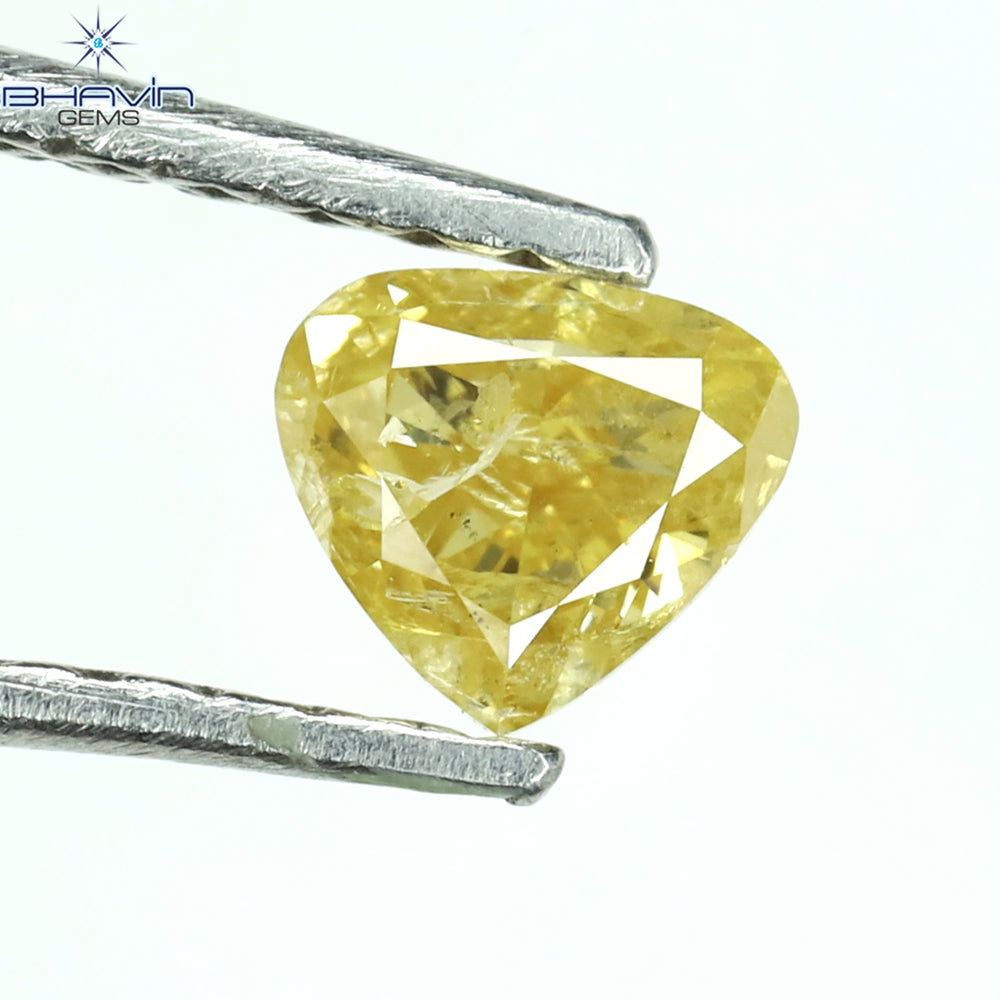 0.31 CT Heart Shape Natural Diamond Orange Color I2 Clarity (4.38 MM)