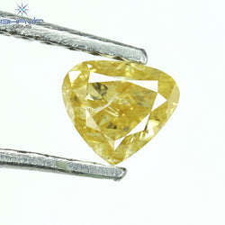 0.31 CT Heart Shape Natural Diamond Orange Color I2 Clarity (4.38 MM)
