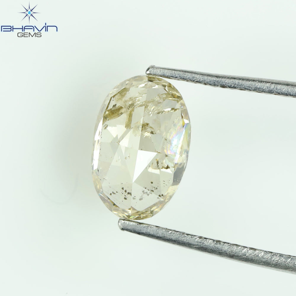 1.01 CT Oval Shape Natural Diamond Brown Color I2 Clarity (7.26 MM)