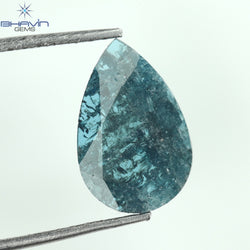 0.73 CT Pear Shape Natural Diamond Blue Color I3 Clarity (10.72 MM)