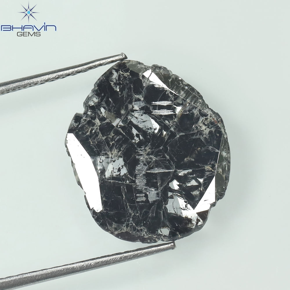 2.13 CT Slice Shape Natural Diamond Salt And Pepper Color I3 Clarity (14.50 MM)