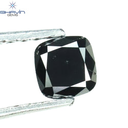 0.46 CT Cushion Shape Natural Diamond Black Color Opaque Clarity (4.20 MM)