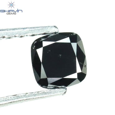 0.46 CT Cushion Shape Natural Diamond Black Color Opaque Clarity (4.20 MM)