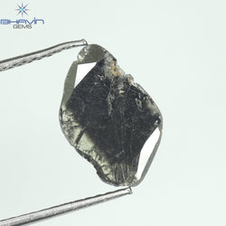 1.14 CT Slice Shape Natural Diamond Salt And Pepper Color I3 Clarity (13.00 MM)