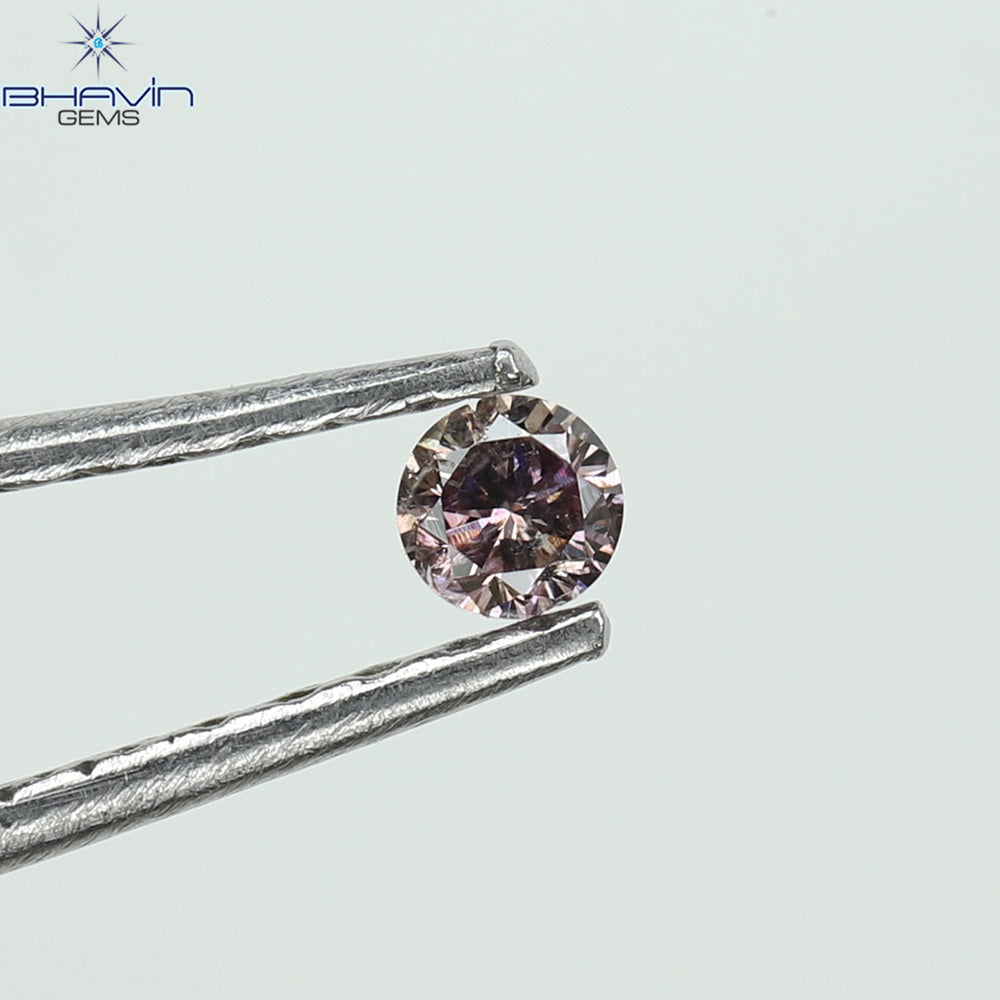 0.05 CT Round Shape Natural Diamond Pink Color I1 Clarity (2.30 MM)