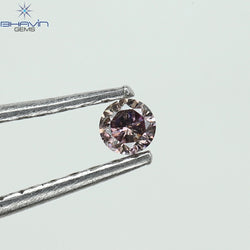 0.05 CT Round Shape Natural Diamond Pink Color I1 Clarity (2.30 MM)