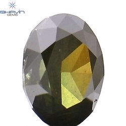 0.20 CT Oval Shape Natural Diamond Green Color I1 Clarity (4.02 MM)