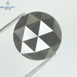 5.54 CT、ラウンド ローズ カット ダイヤモンド、グレー、クラリティ I3 (11.63 MM)