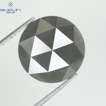 5.54 CT, Round Rose Cut Diamond, Grey Color, Clarity  I3 (11.63 MM)