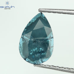 0.61 CT Pear Shape Natural Diamond Blue Color I3 Clarity (9.50 MM)