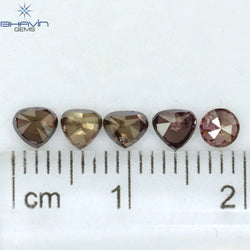 0.42 CT/4 ピース ミックス シェイプ ナチュラル ダイヤモンド ピンク カラー SI クラリティ (3.83 MM)