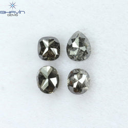 1.58 CT/4 PCS Mix Shape Natural Diamond Salt And Pepper Color I3 Clarity (5.10 MM)