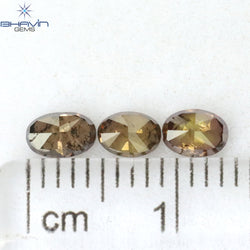 0.76 CT/3 Pcs Oval Shape Natural Diamond Pink Color I3 Clarity (4.80 MM)