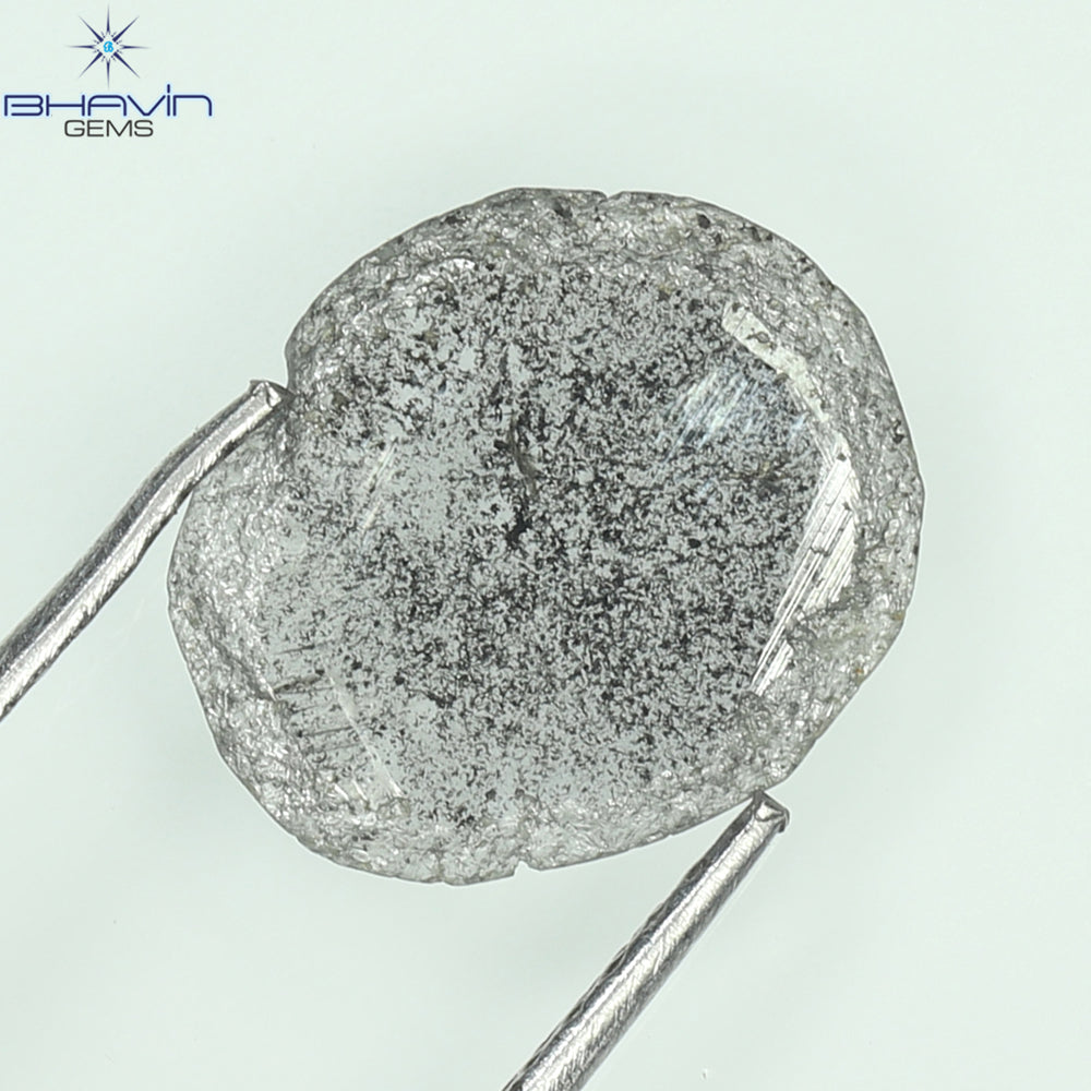 0.92 CT Slice Shape Natural Diamond  Salt And Pepper Color I3 Clarity (10.75 MM)