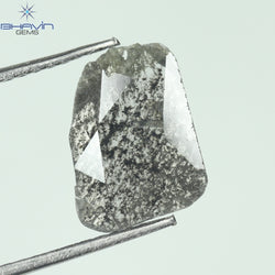 0.96 CT Slice Shape Natural Diamond Salt And Pepper Color I3 Clarity (10.64 MM)