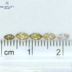 0.46 CT/5 Pcs Marquise Shape Natural Diamond Mix Color SI2 Clarity (4.75 MM)