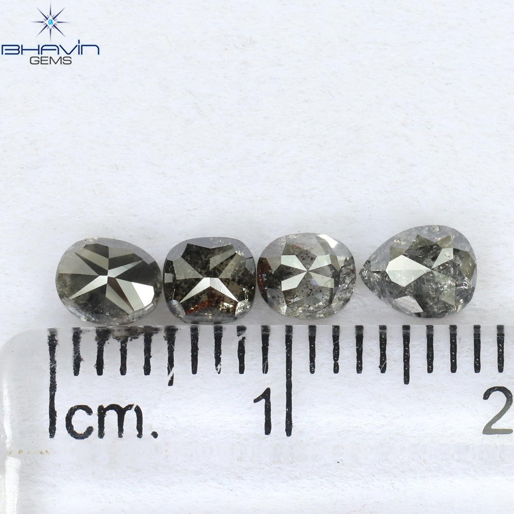 1.58 CT/4 PCS Mix Shape Natural Diamond Salt And Pepper Color I3 Clarity (5.10 MM)