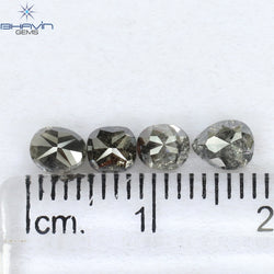 1.58 CT/4 PCS Mix Shape Natural Diamond Salt And Pepper Color I3 Clarity (5.10 MM)