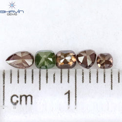0.56 CT/5 Pcs Mix Shape Natural Diamond Pink Color SI2 Clarity (4.05 MM)