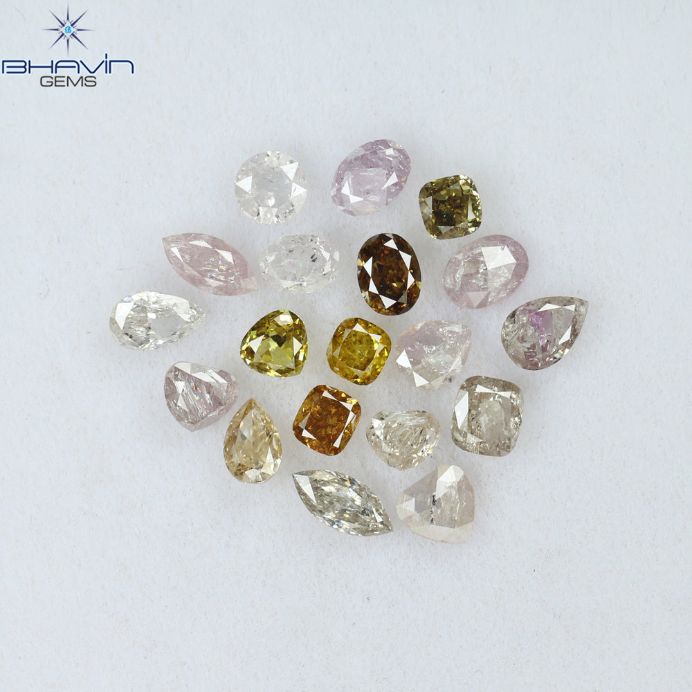 2.50 CT/19 Pcs Mix Shape Natural Diamond Pink Color I2 Clarity (4.75 MM)