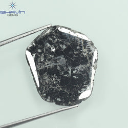 3.79 CT Slice Shape Natural Diamond Salt And Pepper Color I3 Clarity (17.00 MM)