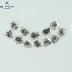 4.05 CT/12 Pcs Slice Shape Natural Diamond Salt And Pepper Color I3 Clarity (8.26 MM)