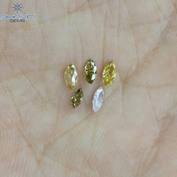 0.46 CT/5 Pcs Marquise Shape Natural Diamond Mix Color SI2 Clarity (4.75 MM)