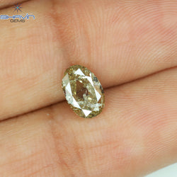 1.01 CT Oval Shape Natural Diamond Brown Color I2 Clarity (7.26 MM)