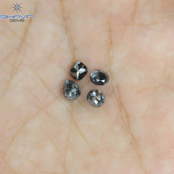 1.58 CT/4 PCS Mix Shape Natural Diamond Salt And Pepper Color I3 Clarity (5.10 MM)