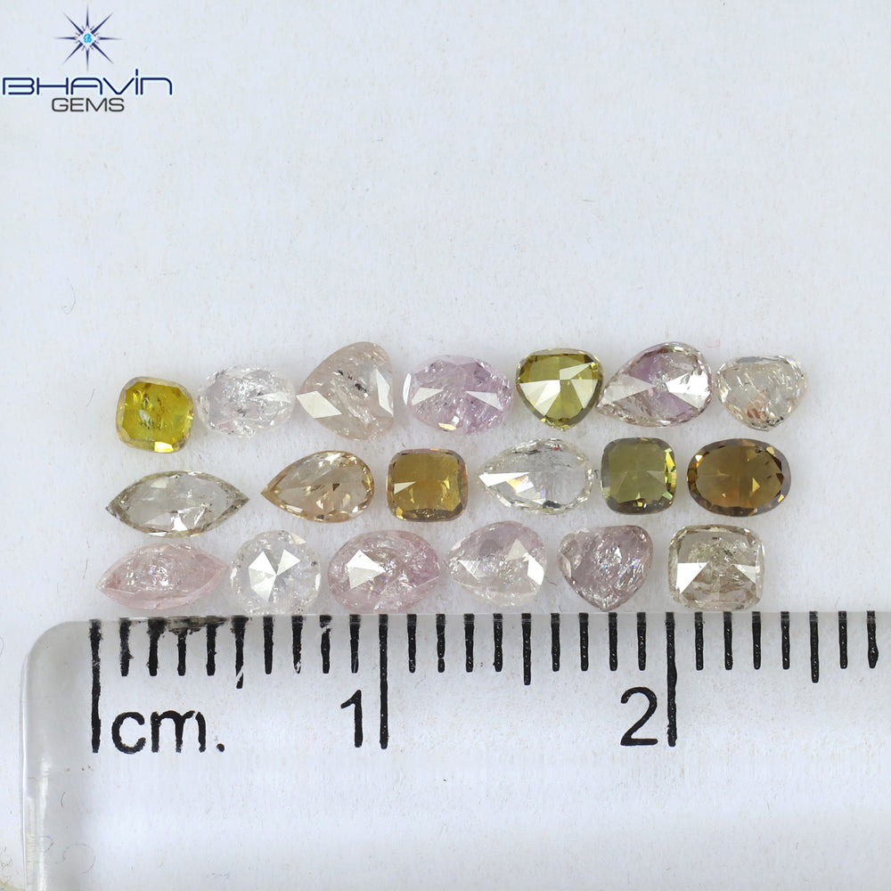2.50 CT/19 Pcs Mix Shape Natural Diamond Pink Color I2 Clarity (4.75 MM)