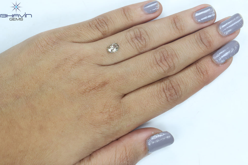 1.01 CT Oval Shape Natural Diamond Brown Color I2 Clarity (7.26 MM)