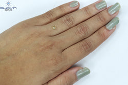 0.31 CT Heart Shape Natural Diamond Orange Color I2 Clarity (4.38 MM)