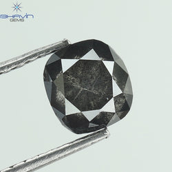 1.11 CT Cushion Shape Salt and Pepper Color Diamond Clarity I3 (5.59 MM)