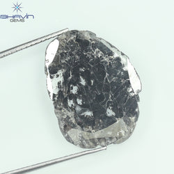 5.84 CT Slice Shape Natural Diamond Salt And Pepper Color I3 Clarity (20.50 MM)