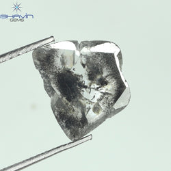 1.29 CT Slice Shape Natural Diamond Salt And Pepper Color I3 Clarity (10.78 MM)