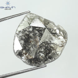3.38 CT Slice Shape Natural Diamond Salt And Pepper Color I3 Clarity (15.37 MM)