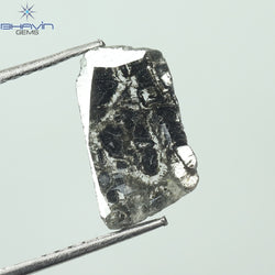 0.95 CT Slice Shape Natural Diamond Salt And Pepper Color I3 Clarity (11.56 MM)