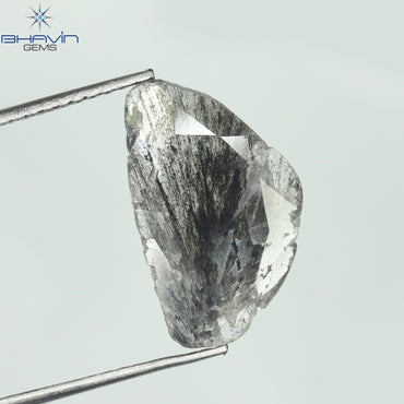 1.98 CT Slice Shape Natural Diamond Salt And Pepper Color I3 Clarity (14.50 MM)