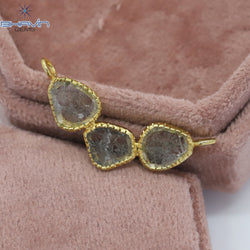 Diamond Pendant, Slice Diamond, Salt And Pepper Diamond, Yellow Gold Pendant, Bridal Necklace, Pendant