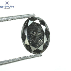1.00 CT Oval Shape Natural Diamond Salt And Pepper Color I3 Clarity (6.80 MM)