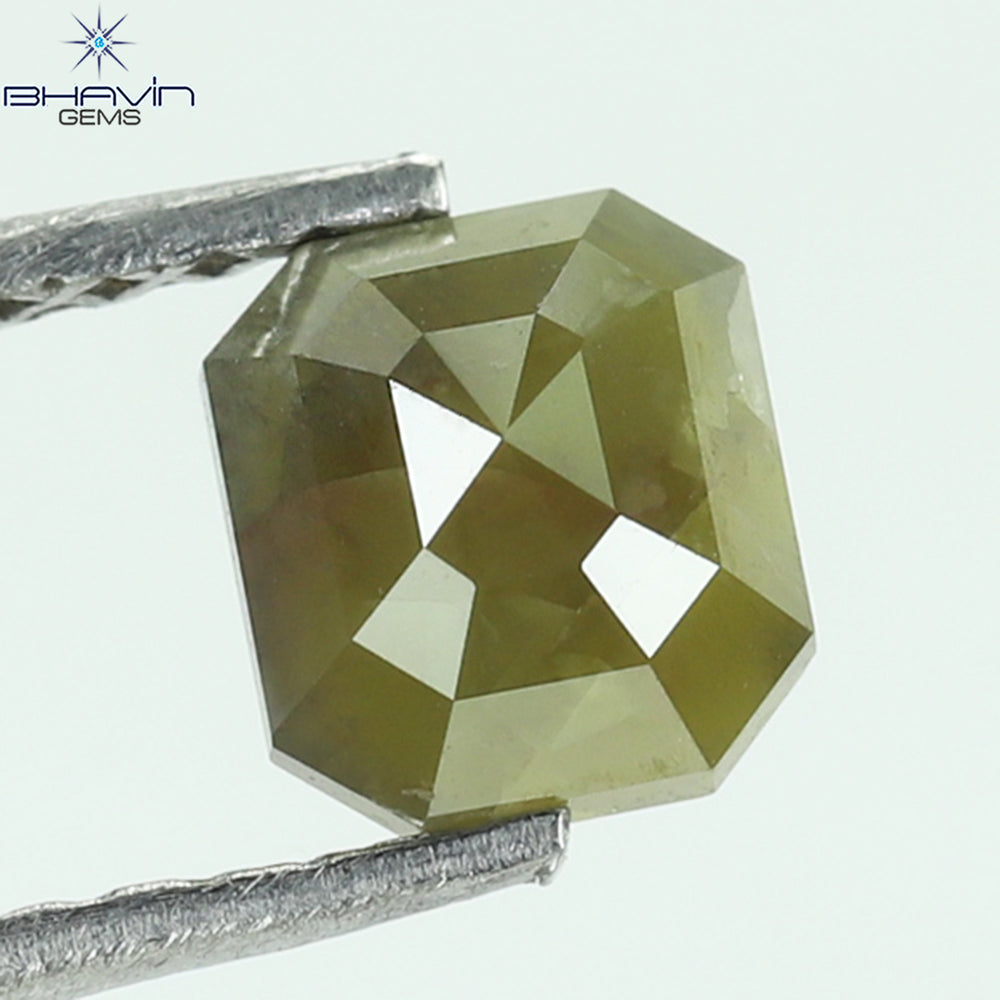 0.68 CT Radiant Shape Natural Loose Diamond Gray Yellow Color I3 Clarity (5.12 MM)