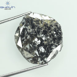2.98 CT Slice Shape Natural Diamond Salt And Pepper Color I3 Clarity (16.00 MM)